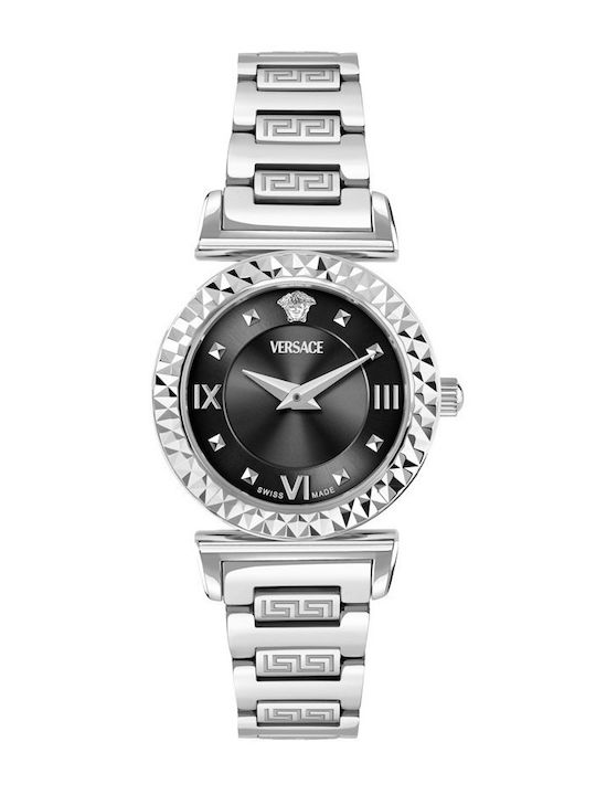 Versace Дамски Часовник Lady 27мм Кварцов със Сребриста Метална Верижка