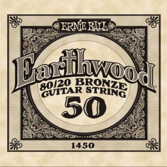 Ernie Ball 1450 Earthwood Μονή Χορδή Bronze Ακουστικής Κιθάρας 50"