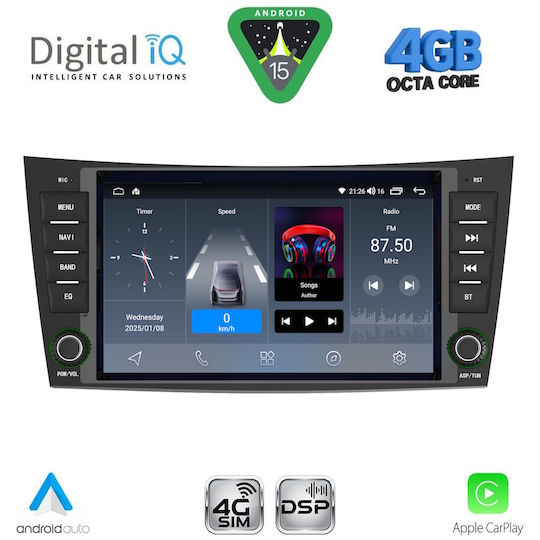Digital IQ Ηχοσύστημα Αυτοκινήτου για Mercedes-Benz E Class / CLS Class 2003-2009 (Bluetooth/USB/WiFi/GPS/Apple-Carplay/Android-Auto) με Οθόνη Αφής 8"