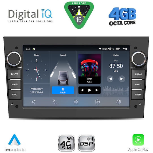 Digital IQ Car Audio System for Opel Antara 2004-2014 Bluetooth USB Wi-Fi GPS Apple CarPlay Android Auto with 7 Inch Touch Screen