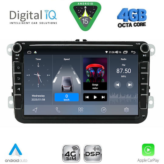 Digital IQ Автомобилна Аудио Система за Seat Alhambra 2004-2016 с Clima (Bluetooth/USB/Wi-Fi/GPS/Apple CarPlay/Android Auto) с Touch Screen 8"