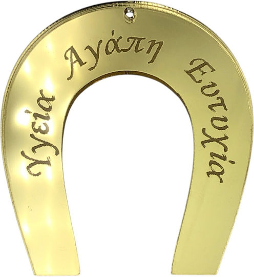 Hängend Glücksbringer Hufeisen Gold aus Plexiglas 3.5x4.2cm 4Stück