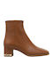 Leather Women's Ankle Boots Tabac Brown