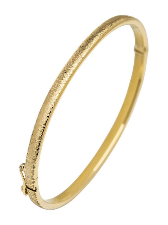 Lunaorocreations Women's Textured Handcuff Bracelet Yellow Gold 14K Small