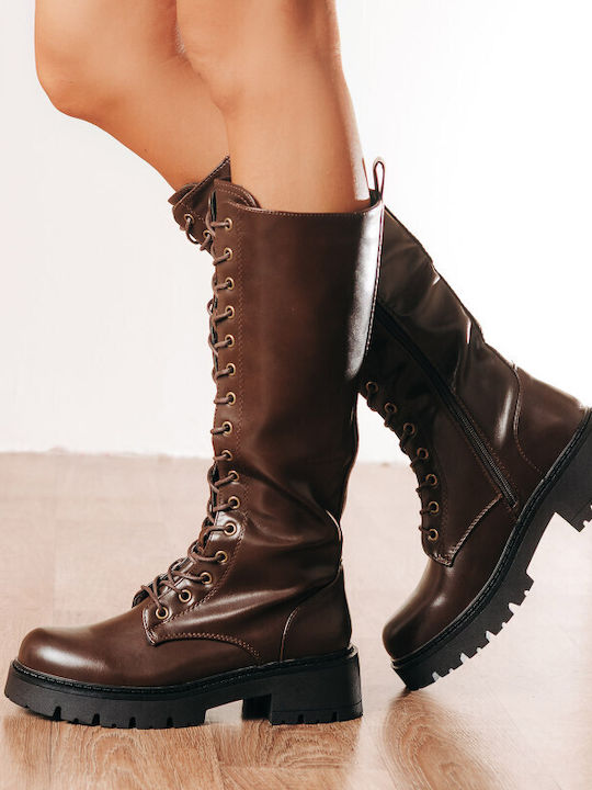 Silia D Women's Boots with Laces Brown