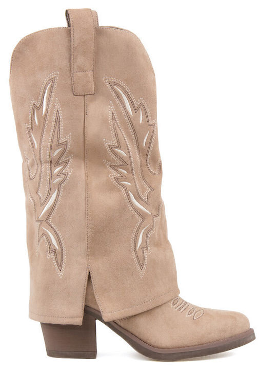 Silia D Wildleder Damenstiefel Cowboy Braun