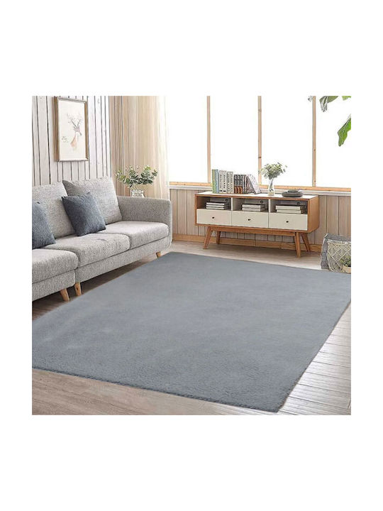 SpitiBazaar Covor Rectangular Shaggy Din blană Gri