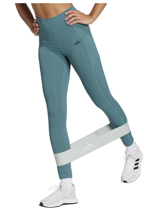 Optime Schulung Frauen Gekürzt Leggings Hochgeschnitten Türkis