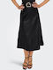 Leder Midi Rock Black