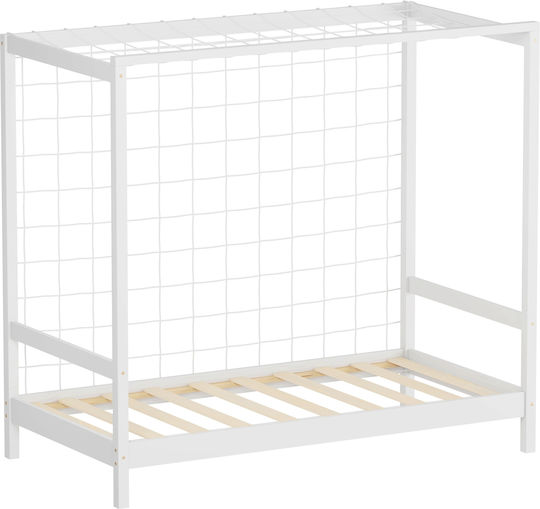 Kinderbett Einzeln Weiß für Matratze 80x160cm