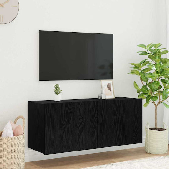 Έπιπλο Τηλεόρασης Μαύρη Οξυά Μ100xΠ35xΥ41cm