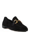 Leather Women's Loafers in Black Color