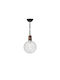 Adeleq Pendant Light Black Ball with Socket E27 20x20cm