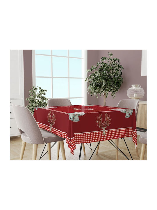 Mc Decor Χριστουγεννιάτικο Τραπεζομάντηλο Καρέ Κόκκινο 140x140εκ.