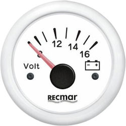 Βολτόμετρο 8-16v Ø Διαμέτρου 51mm Λευκό