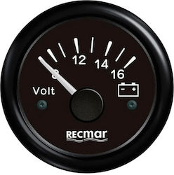 Βολτόμετρο 8-16v Ø Διαμέτρου 51mm Μαύρο
