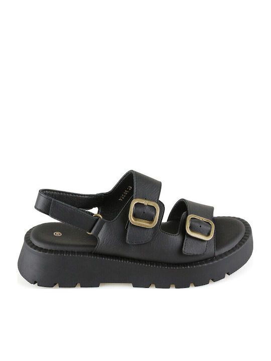 Γυναικεία Σανδάλια Flatforms Μαύρα