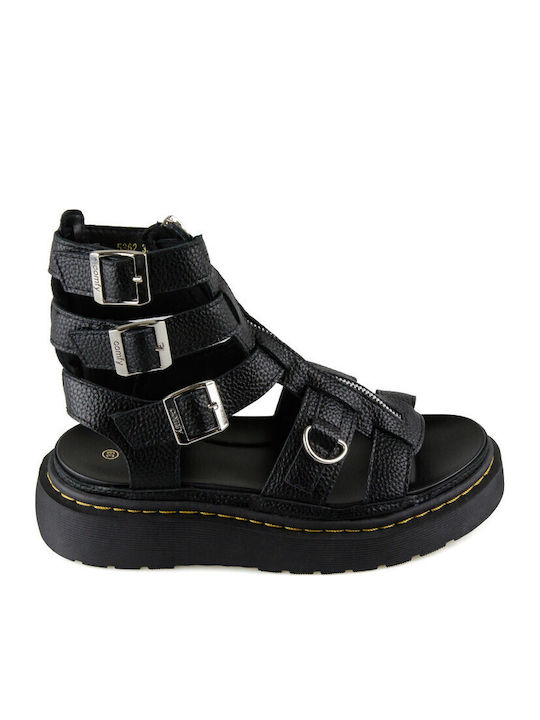 Γυναικεία Σανδάλια Gladiator Flatforms Μαύρα
