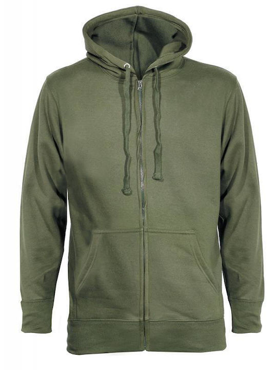 Kprime Men's Long Sleeve Work Sweatshirt Khaki with Hood