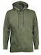 Kprime Men's Long Sleeve Work Sweatshirt Khaki with Hood