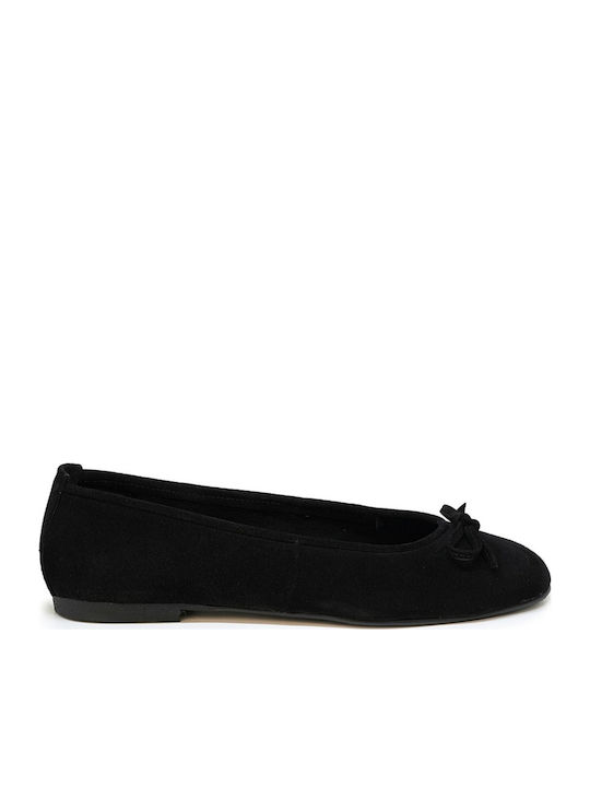 Bigshoes Lederne Damen Ballerinas in Schwarz Farbe