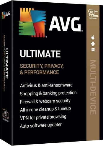 AVG Ultimate for 10 Devices and 2 Years of Use (Electronic License)