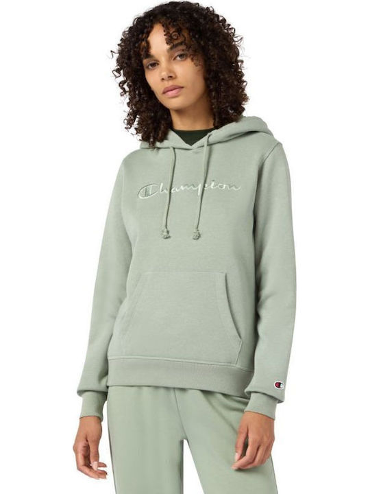Champion Women's Sweatshirt Hooded Ecology Green