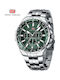Mini Focus Men's Watch Battery with Silver Metal Bracelet