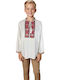 Kids' Shirt Long Sleeve White/red