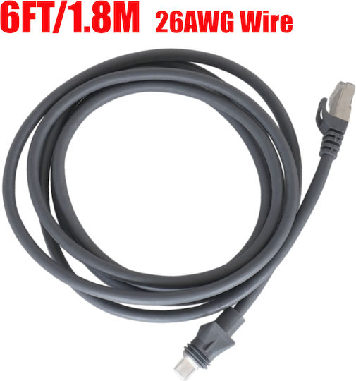 Καλώδιο Διασύνδεσης Replacement Flat High Performance Cable To Rj45 Ethernet Male Cable Starlink Gen 2 V2 Rectangular Satellite Router Gray 6ft/1.8m 26awg Wire Κωδ.1-per0093