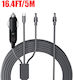 Charging Cable Waterproof 3-in-1 Cable DC Power USB-C To DC 12-24V Car Charger Starlink Mini 5m/16.4ft 5.5mm*2.1mm Code 1-per0095