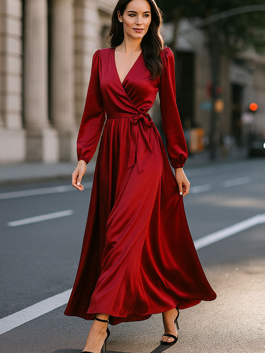 Maxi Evening Dress Satin Wrap Bordeaux SATIN WRAP BO | Skroutz.mt Maxi Evening Dress Satin Wrap Bordeaux SATIN WRAP BO | Skroutz.mt