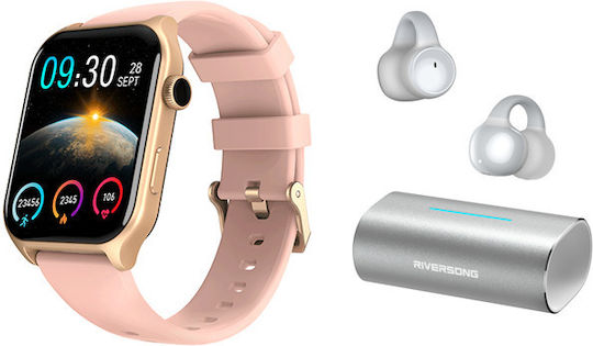 Riversong Motive 9E Smartwatch with Heart Rate Monitor (Rose Gold)