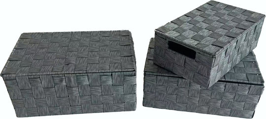 TnS Plastic Storage Box with Lid 3pcs