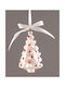 Christmas Ornament Tree White Glass Red Beads 13 Cm Vetur 25625