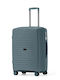 Nautica Medium Hard Travel Suitcase Gray/Green with 4 Wheels Height 65cm