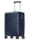 Nautica Medium Travel Suitcase Hard Blue with 4 Wheels Height 63cm