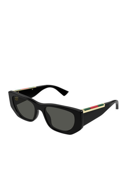 Gucci Unisex Sonnenbrillen mit Schwarzem Horn umrandetem Rahmen und Grauen Gläsern GG1959S 001