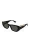 Gucci Unisex Sonnenbrillen mit Schwarzem Horn umrandetem Rahmen und Grauen Gläsern GG1959S 001