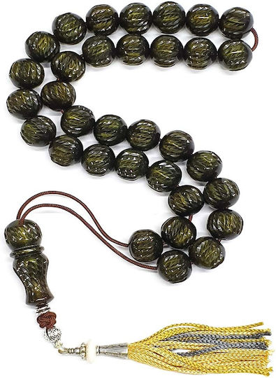 Roloi Komboloi Graven Mastic Worry Beads with 33 Beads Green 41cm