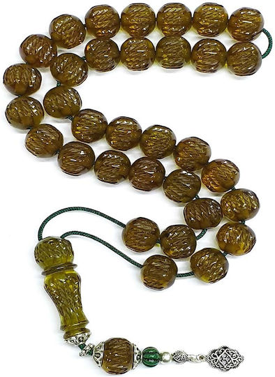 Roloi Komboloi Graven Mastic Worry Beads with 33 Beads Green 36cm