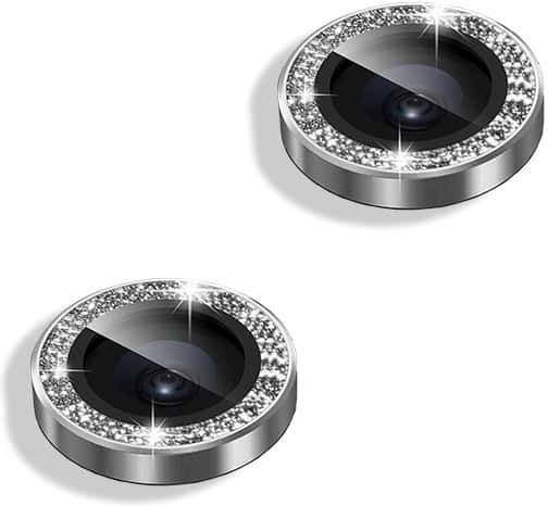Tempered Glass Camera Protector Glitter for iPhone 16 16 Plus Dark Gray
