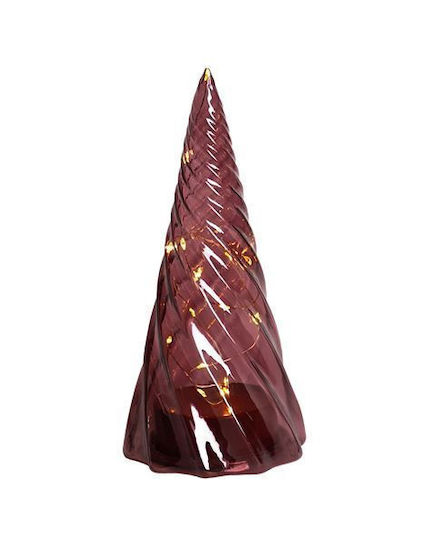Christmas Decorative Glass Tree Burgundy With Led Lights Vilma Sirius 23.5cm