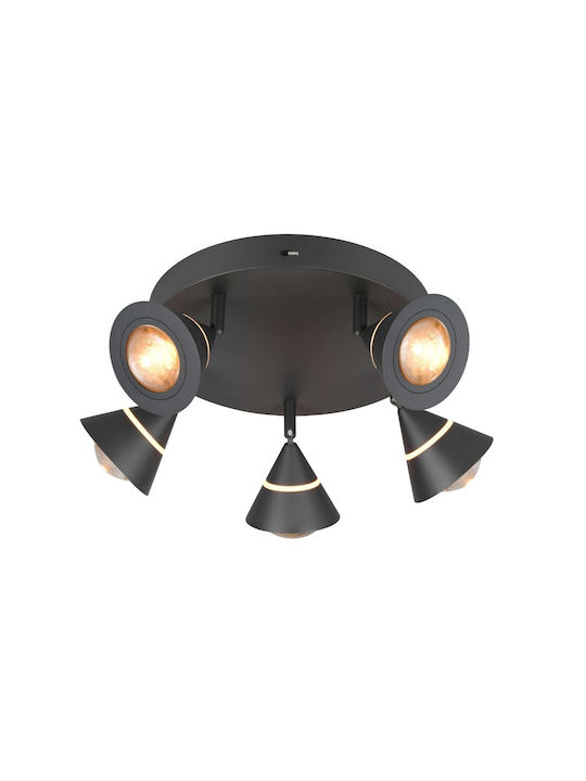 Trio Lighting Romeo Πλαφονιέρα Οροφής Μαύρη με ...