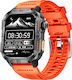 Microwear GTH3 Stainless Steel Smartwatch with Heart Rate Monitor (Orange)