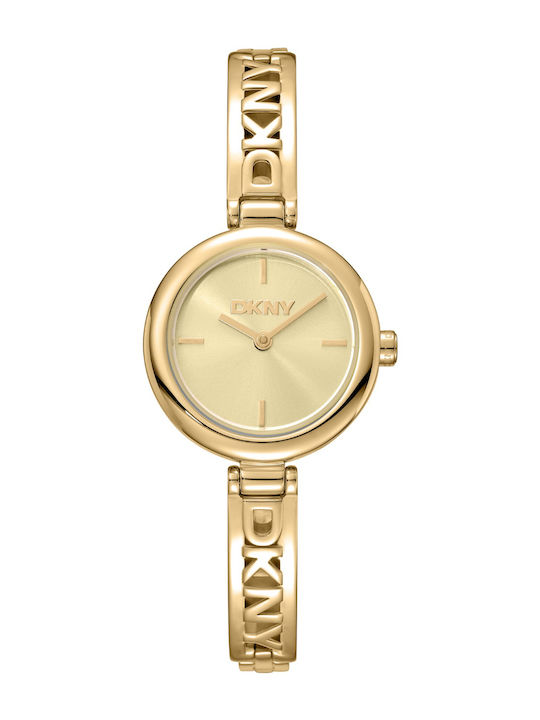 DKNY Γυναικείο Ρολόι 26mm Μπαταρίας με Χρυσό Μεταλλικό Μπρασελέ