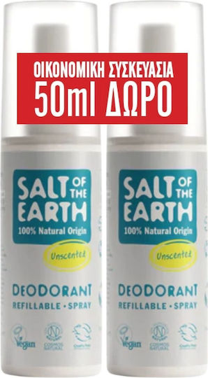 Salt of the Earth Salt Earth Vegan Αποσμητικός Κρύσταλλος σε Spray 2x100ml