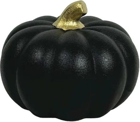 Ceramic Pumpkin Black Gold Matte Small 15.2cm 1/18pcs