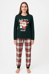 Little Unicorn Winter Damen Pyjama-Set Green