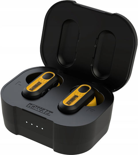 DEWALT PRO-X1 In-ear Bluetooth Handsfree Earphones with Sweat Resistance and Charging Case Black